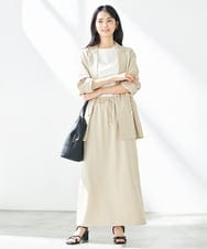 K2JGA07109 a.v.v(アー・ヴェ・ヴェ) 【接触冷感/UVカット/イージーケア/雑誌InRed(宝島社)5月号掲載】麻調Wブレストジャケット ネイビー