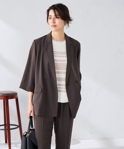 K2JGD06089 a.v.v ［支持率NO.1/接触冷感/速乾/UVカット/イージーケア］ハーフスリーブダブルジャケット