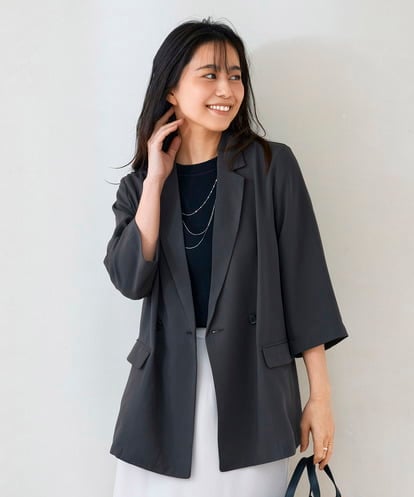 K2JGD06089 a.v.v ［支持率NO.1/接触冷感/速乾/UVカット/イージーケア］ハーフスリーブダブルジャケット