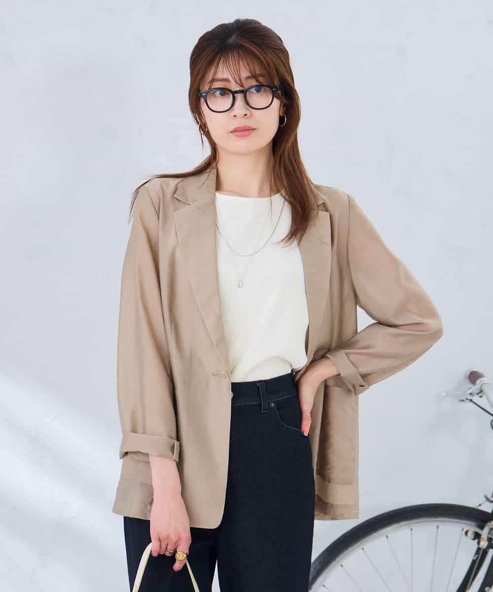 K2JGD16109 a.v.v(アー・ヴェ・ヴェ) シアーシングルジャケット モカ