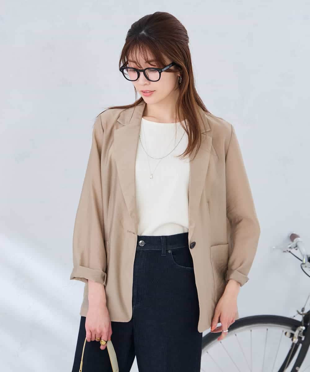 K2JGD16109 a.v.v(アー・ヴェ・ヴェ) シアーシングルジャケット モカ