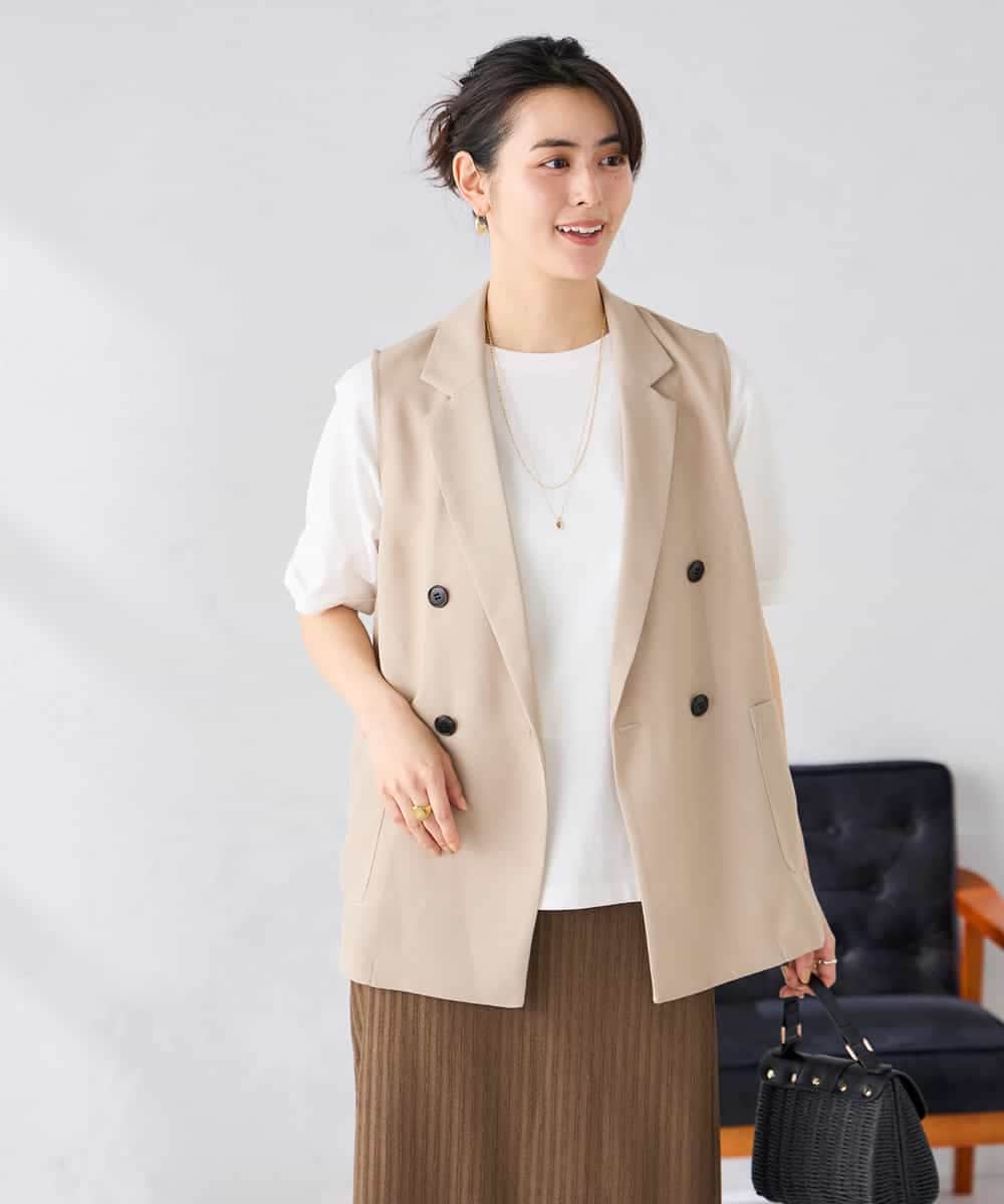 K2JGD17089 a.v.v(アー・ヴェ・ヴェ) シアーダブルジレ ベージュ