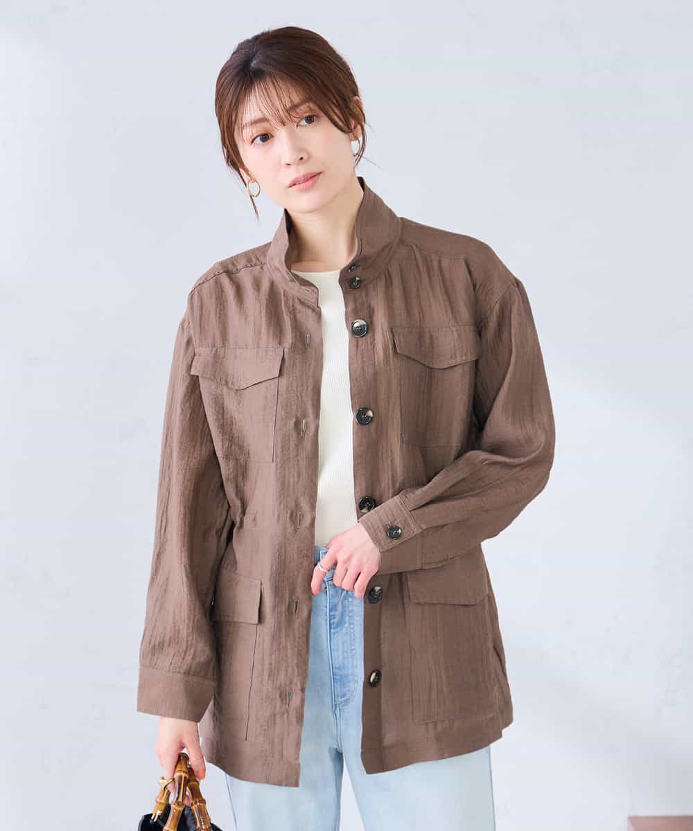 K2JGD19089 a.v.v(アー・ヴェ・ヴェ) シアーサファリジャケット ブラウン