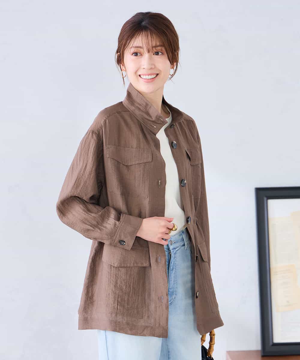 K2JGD19089 a.v.v(アー・ヴェ・ヴェ) シアーサファリジャケット ブラウン