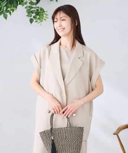 K2JHD21089 a.v.v 【ストレッチ/洗える】フレンチスリーブジレジャケット