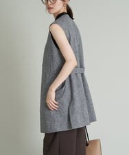 K2JHS15079 a.v.v(アー・ヴェ・ヴェ) リネンライクロングジレ ブラック