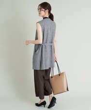 K2JHS15079 a.v.v(アー・ヴェ・ヴェ) リネンライクロングジレ ブラック