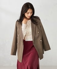 K2JJA06109 a.v.v(アー・ヴェ・ヴェ) 【マシンウォッシャブル】ダブルブレストジャケット ネイビー
