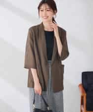 K2JJD40089 a.v.v(アー・ヴェ・ヴェ) メッシュダブルブレストジャケット ブラウン