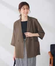 K2JJD40089 a.v.v(アー・ヴェ・ヴェ) メッシュダブルブレストジャケット ブラウン