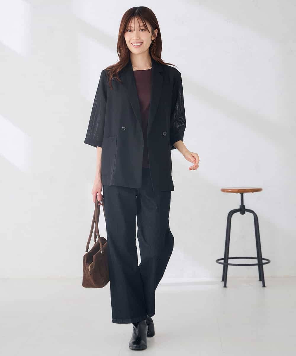 K2JJD40089 a.v.v(アー・ヴェ・ヴェ) メッシュダブルブレストジャケット ブラウン
