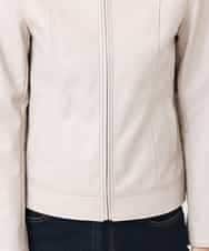 K2JJJ08079 a.v.v(アー・ヴェ・ヴェ) フェイクレザーノーカラージャケット ベージュ