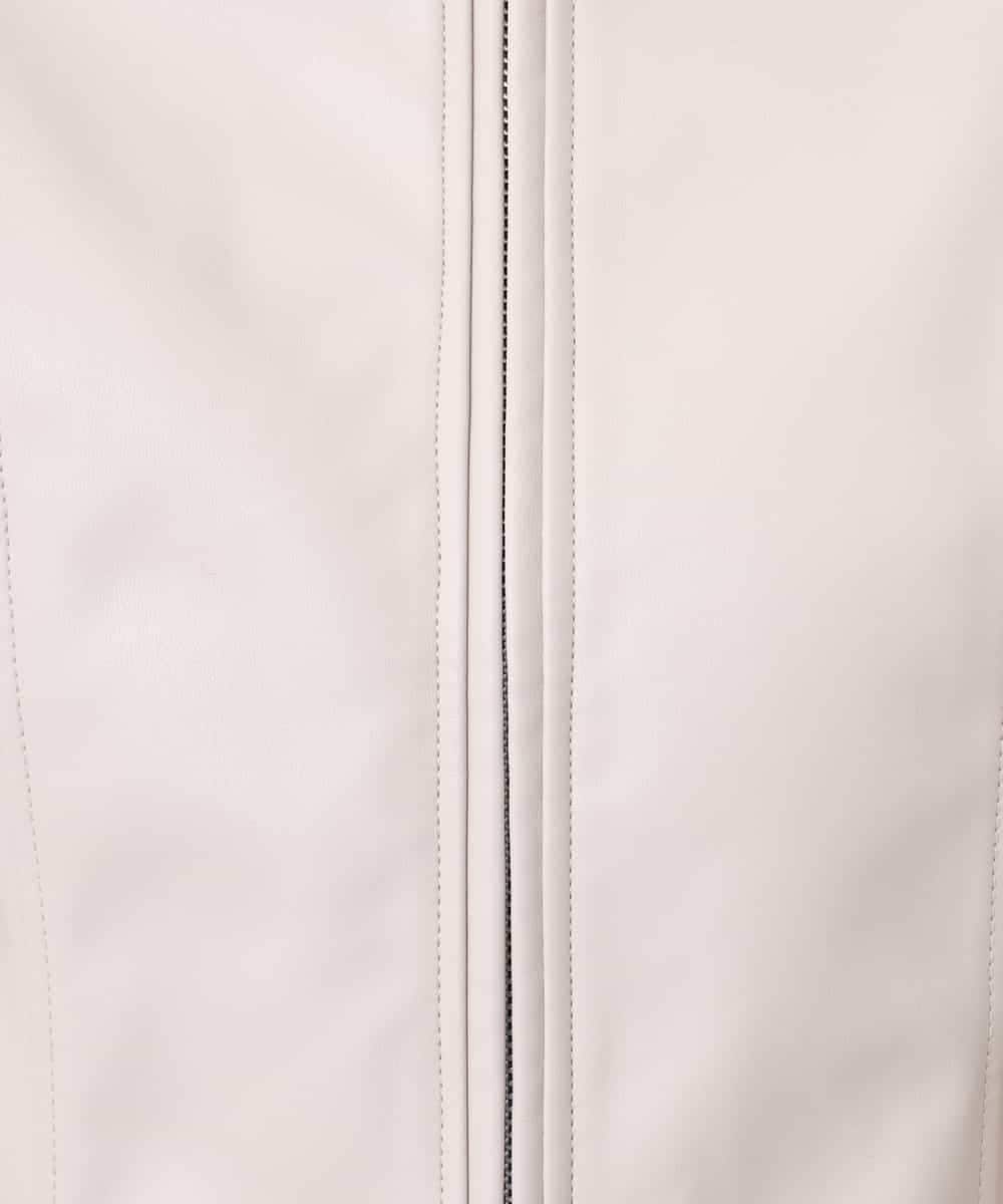 K2JJJ08079 a.v.v(アー・ヴェ・ヴェ) フェイクレザーノーカラージャケット ベージュ