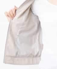 K2JJJ08079 a.v.v(アー・ヴェ・ヴェ) フェイクレザーノーカラージャケット ベージュ