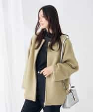 K2JLD35089 a.v.v(アー・ヴェ・ヴェ) チェック ブークレ ジャケット カーキ