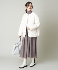 K2JLS19089 a.v.v(アー・ヴェ・ヴェ) ノーカラーキルトジャケット アイボリー