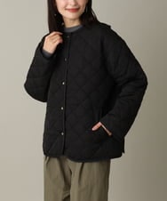 K2JLS19089 a.v.v(アー・ヴェ・ヴェ) ノーカラーキルトジャケット ブラック