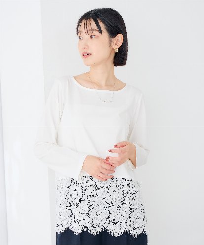 K2KAG02035  レース ヘム ロンT
