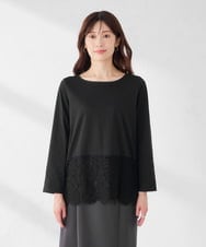 K2KAG02035 a.v.v(アー・ヴェ・ヴェ) レース ヘム ロンT ブラック