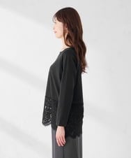 K2KAG02035 a.v.v(アー・ヴェ・ヴェ) レース ヘム ロンT ブラック