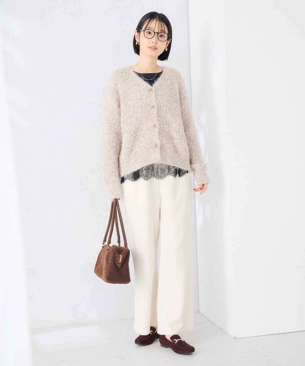 K2KAG03035 a.v.v(アー・ヴェ・ヴェ) 【雑誌InRed(宝島社)11月号掲載】チュールレースヘムロンT ホワイト