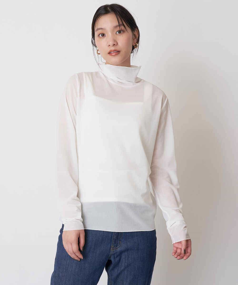 K2KAS05024 a.v.v(アー・ヴェ・ヴェ) シアーハイネックトップス ブラック