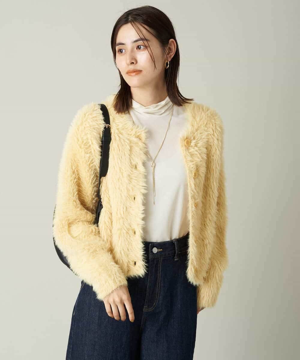 シアーシャーリングハイネックトップス(カットソー・Tシャツ) | a.v.v シアーシャーリングハイネックトップス(カットソー・Tシャツ) | a.v.v