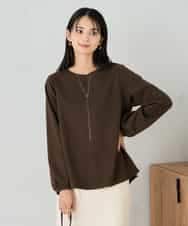 K2KBD45044 a.v.v(アー・ヴェ・ヴェ) 千鳥ジャガードトップス ブラウン