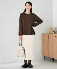 K2KBD45044 a.v.v(アー・ヴェ・ヴェ) 千鳥ジャガードトップス ブラウン