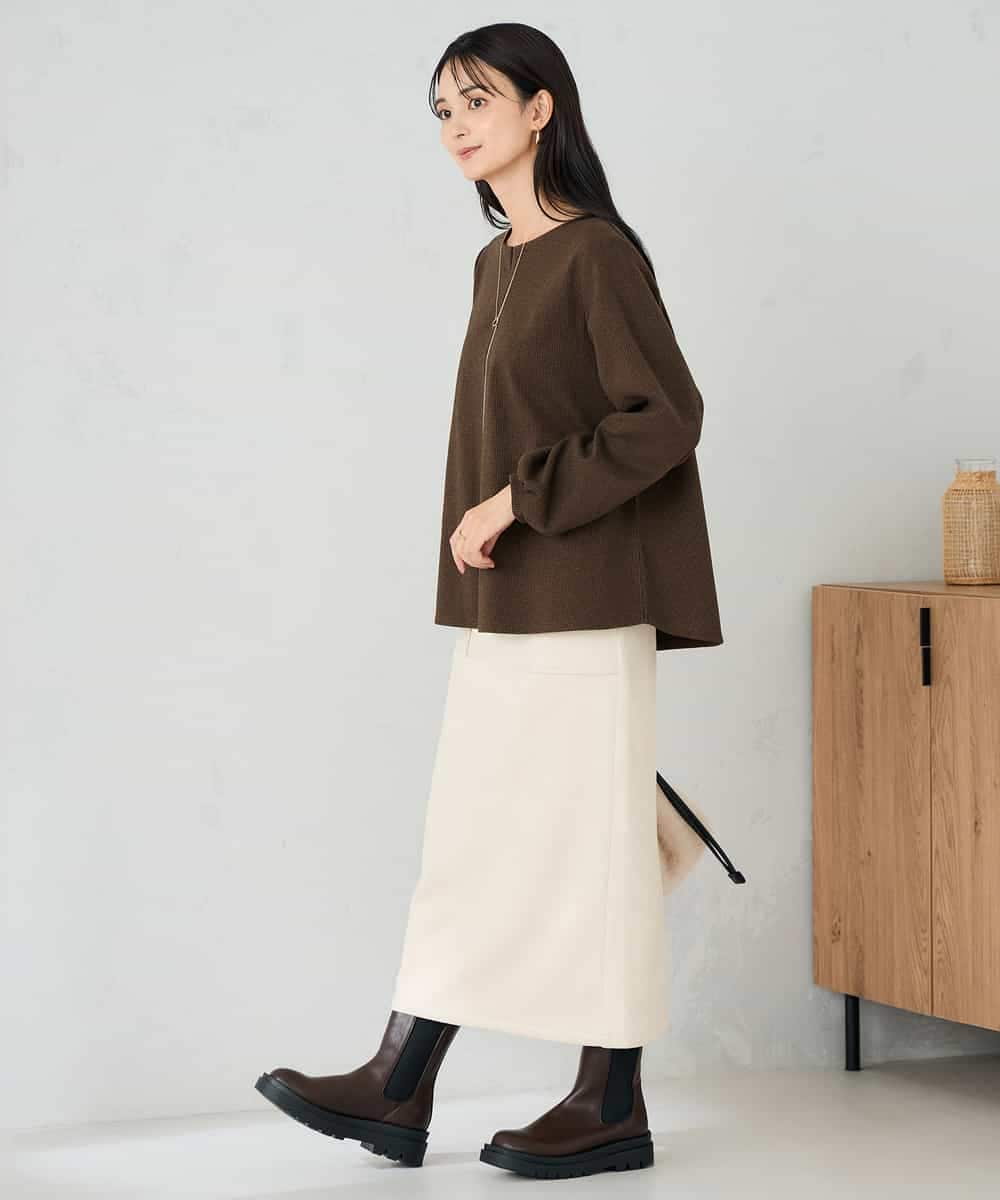 K2KBD45044 a.v.v(アー・ヴェ・ヴェ) 千鳥ジャガードトップス ブラウン