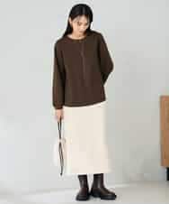 K2KBD45044 a.v.v(アー・ヴェ・ヴェ) 千鳥ジャガードトップス ブラウン