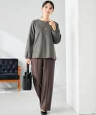 K2KBD45044 a.v.v(アー・ヴェ・ヴェ) 千鳥ジャガードトップス ブラウン