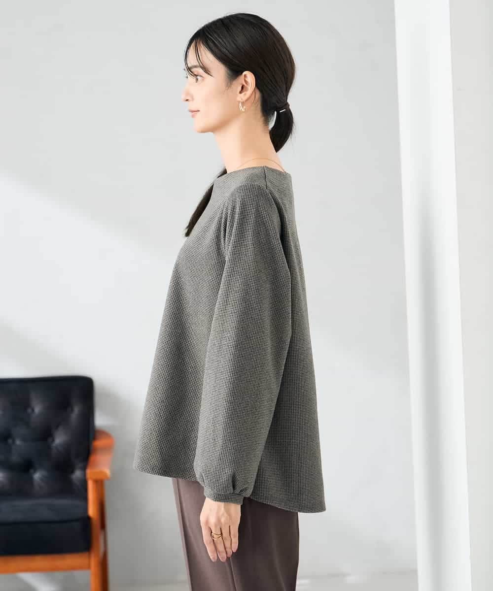 K2KBD45044 a.v.v(アー・ヴェ・ヴェ) 千鳥ジャガードトップス ブラウン