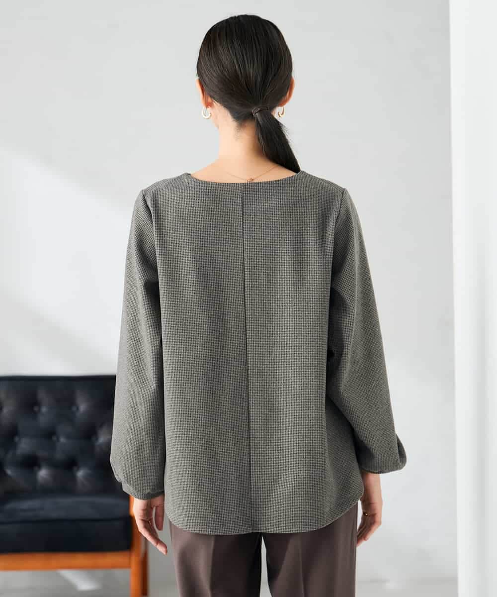 K2KBD45044 a.v.v(アー・ヴェ・ヴェ) 千鳥ジャガードトップス ブラウン