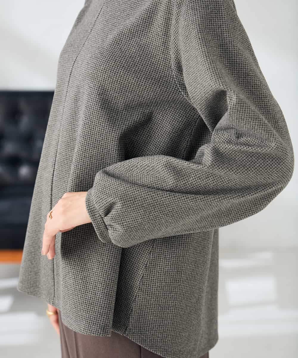 K2KBD45044 a.v.v(アー・ヴェ・ヴェ) 千鳥ジャガードトップス ブラウン