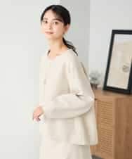 K2KBD48059 a.v.v(アー・ヴェ・ヴェ) 【洗える/ストレッチ 】ウールライクジャージプルオーバー ベージュ