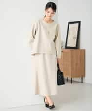 K2KBD48059 a.v.v(アー・ヴェ・ヴェ) 【洗える/ストレッチ 】ウールライクジャージプルオーバー ベージュ