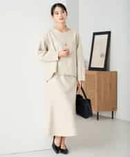 K2KBD48059 a.v.v(アー・ヴェ・ヴェ) 【洗える/ストレッチ 】ウールライクジャージプルオーバー ベージュ