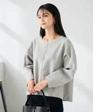 K2KBD48059 a.v.v(アー・ヴェ・ヴェ) 【洗える/ストレッチ 】ウールライクジャージプルオーバー ベージュ