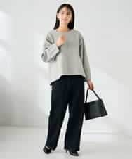 K2KBD48059 a.v.v(アー・ヴェ・ヴェ) 【洗える/ストレッチ 】ウールライクジャージプルオーバー ベージュ