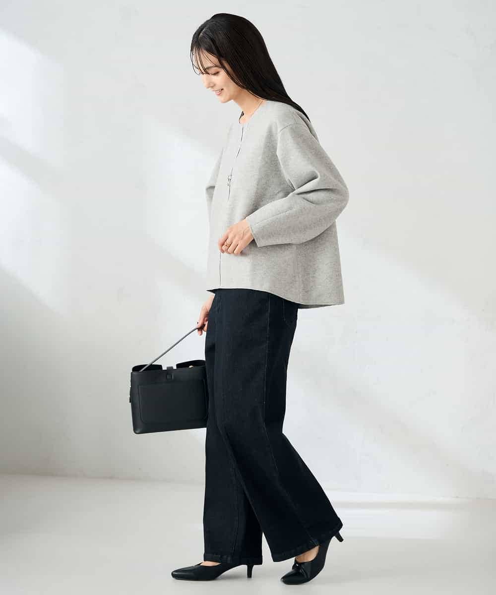 K2KBD48059 a.v.v(アー・ヴェ・ヴェ) 【洗える/ストレッチ 】ウールライクジャージプルオーバー ベージュ