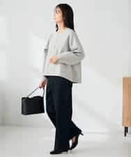 K2KBD48059 a.v.v(アー・ヴェ・ヴェ) 【洗える/ストレッチ 】ウールライクジャージプルオーバー ベージュ