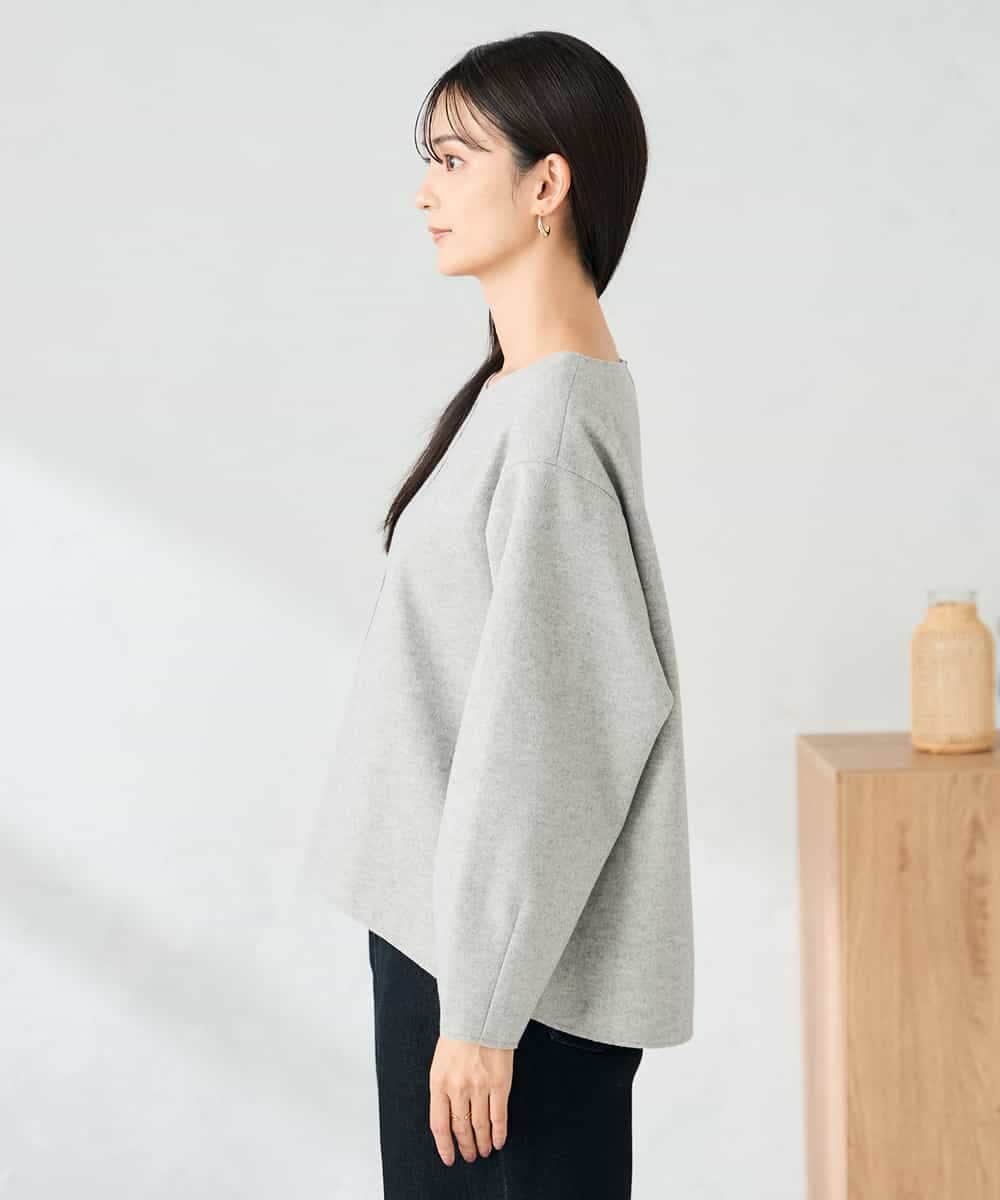 K2KBD48059 a.v.v(アー・ヴェ・ヴェ) 【洗える/ストレッチ 】ウールライクジャージプルオーバー ベージュ