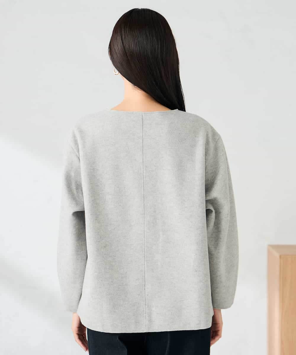 K2KBD48059 a.v.v(アー・ヴェ・ヴェ) 【洗える/ストレッチ 】ウールライクジャージプルオーバー ベージュ