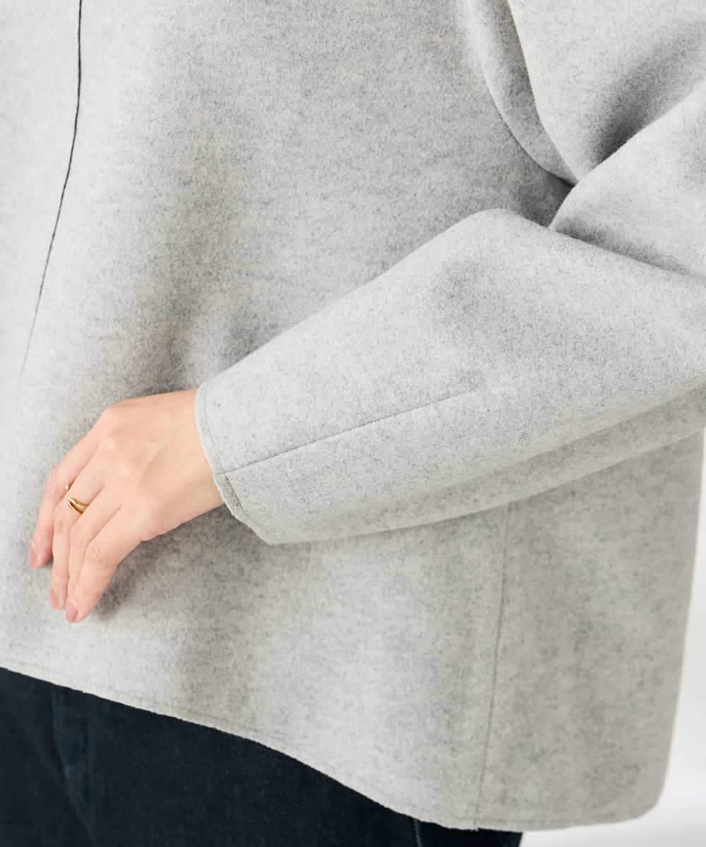 K2KBD48059 a.v.v(アー・ヴェ・ヴェ) 【洗える/ストレッチ 】ウールライクジャージプルオーバー ベージュ