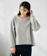 K2KBD48059 a.v.v(アー・ヴェ・ヴェ) 【洗える/ストレッチ 】ウールライクジャージプルオーバー ライトグレー
