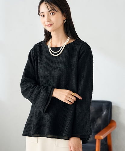 K2KBD50049 a.v.v ツイードペプラムトップス