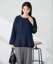 K2KBD50049 a.v.v(アー・ヴェ・ヴェ) ツイードペプラムトップス ネイビー