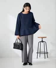 K2KBD50049 a.v.v(アー・ヴェ・ヴェ) ツイードペプラムトップス ネイビー