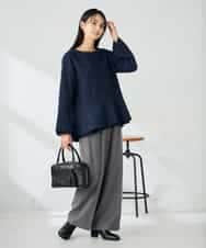 K2KBD50049 a.v.v(アー・ヴェ・ヴェ) ツイードペプラムトップス ネイビー